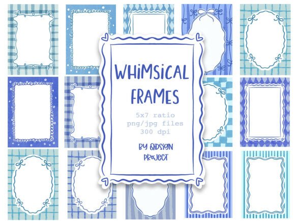 Download Blue Whimsical Frames Bundle - Whimsical Collection