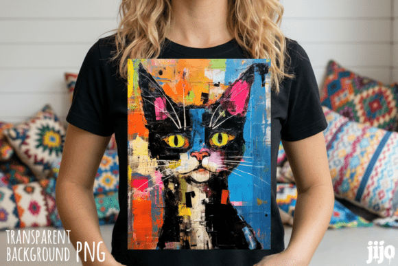 Download Cat Abstract Colorful Art PNG - Premium Resources