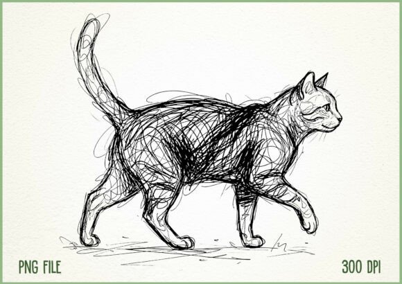 Download Vintage Cat Line Abstract Art PNG - Abstract art png Collection