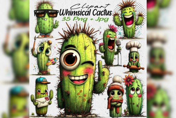 Download Whimsical Cactus PNG Clipart Birthday Pa - Whimsical Collection
