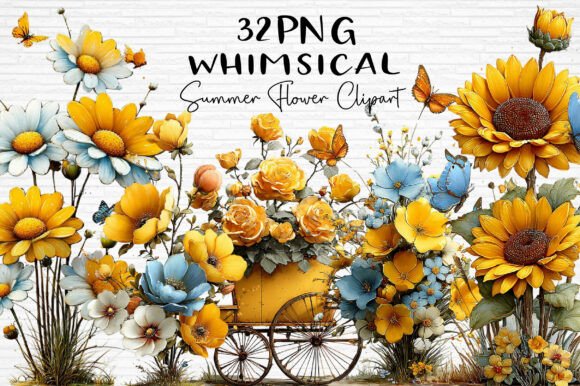 Download Whimsical Summer Flower Clipart PNG - Whimsical Collection