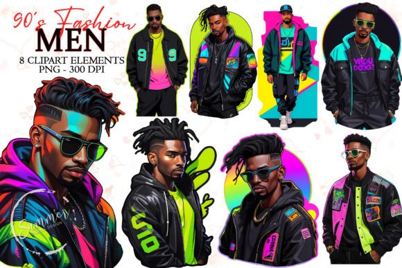Download Boy Neon 90s Fashion Stickers Clipart - Fashion Collection