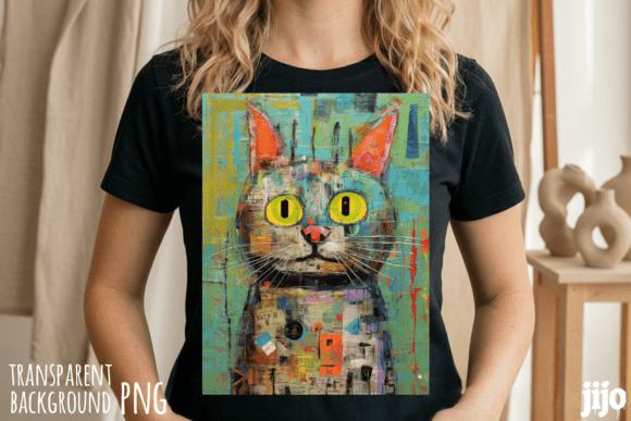 Download Cat Abstract Colorful Art PNG - Premium Bundle