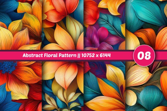 Download Abstract Floral Pattern || 08 Set - Premium Resources