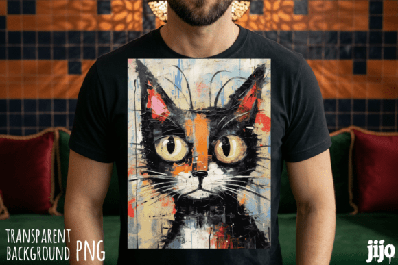 Download Cat Abstract Art Colorful PNG - Premium Resources