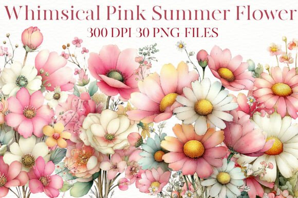 Download Whimsical Pink Summer Flower Clipart - Whimsical Collection