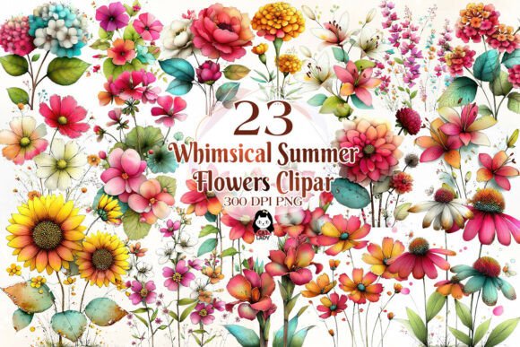Download Whimsical Summer Flower Species Clipart - Whimsical Collection